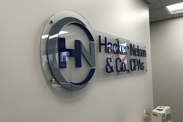 Hacker Nelson Dimensional Custom Interior Sign